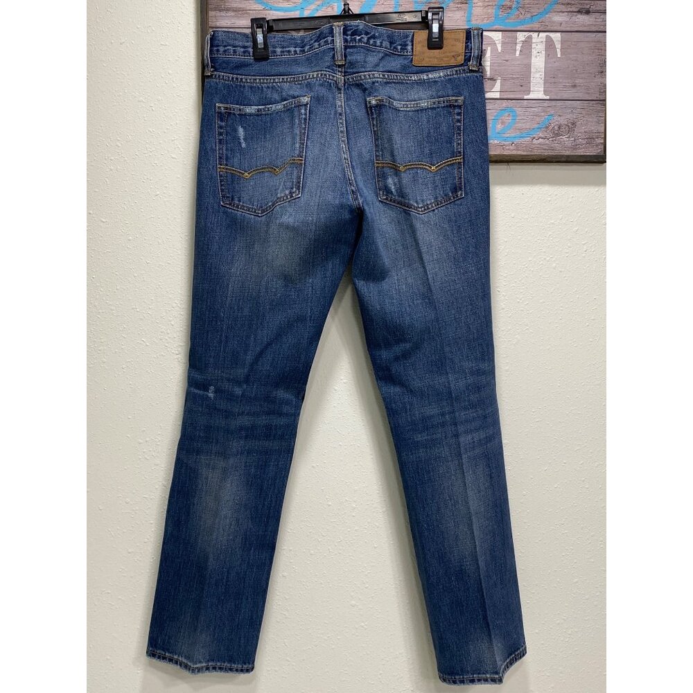 American Eagle Outfitters Men’s Original Straight Jeans 32x32 Distressed Blue - Picture 7 of 15